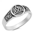 thumbnail image 1 of Oxidized Sterling Silver Triangle Celtic Stamp Ring, 1 of 3