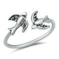 thumbnail image 1 of Oxidized Sterling Silver Twin Sparrows Adjustable Ring Size 7, 1 of 3