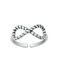 thumbnail image 1 of Oxidized Sterling Silver Twisted Infinity Rope Toe & Midi Ring 925 Band Jewelry Female Unisex, 1 of 4