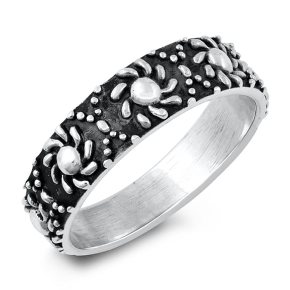 Oxidized Sun Bali Beaded Boho Ring .925 Sterling Silver Band Jewelry Female Male Unisex Size 6