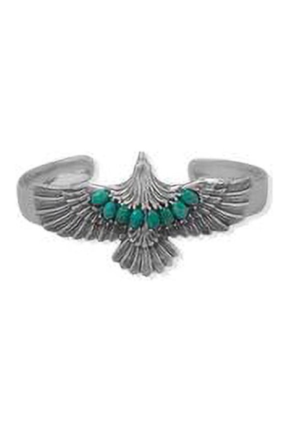 Oxidized Turquoise Eagle Cuff Bracelet