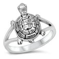 thumbnail image 1 of Oxidized Turtle Animal Friendship Ring .925 Sterling Silver Band Jewelry Female Male Unisex Size 9, 1 of 4