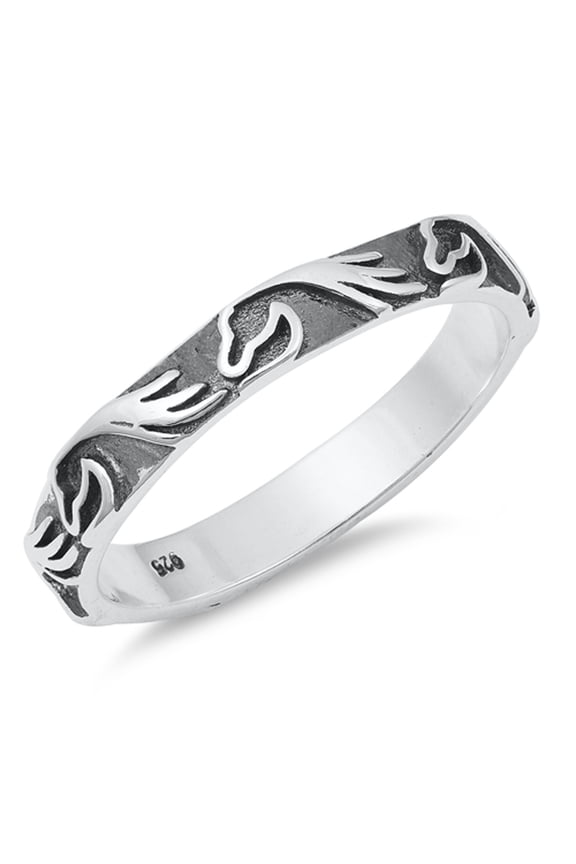 Oxidized Wave Ocean Water Surf Ring .925 Sterling Silver Band Jewelry Female Male Unisex Size 5
