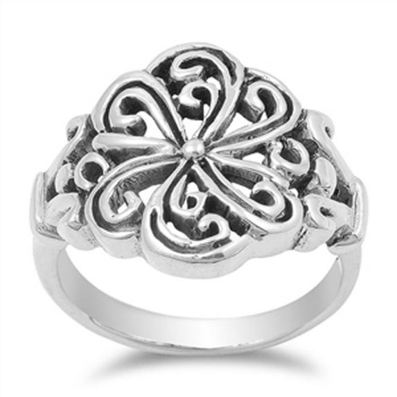 Oxidized Wave Swirl Victorian Style Ring .925 Sterling Silver Band Jewelry Female Male Unisex Size 9
