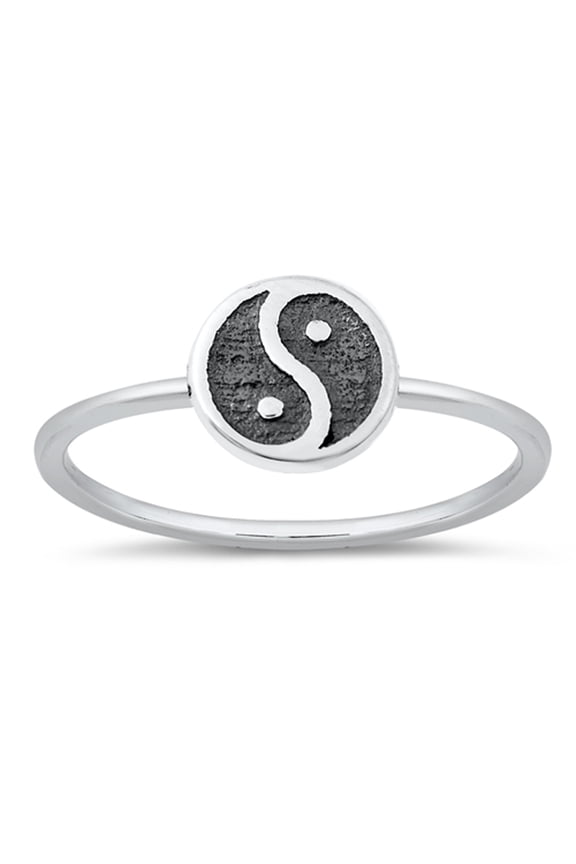 Oxidized Yin and Yang Ring .925 Sterling Silver Band Jewelry Female Male Unisex Size 4