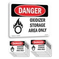 thumbnail image 1 of Oxidizer Storage Area Only OSHA Danger Aluminum Sign 18 Inch x 12 Inch - 10 Pack, 1 of 8