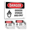 thumbnail image 1 of Oxidizer Storage Area Only OSHA Danger Rigid Plastic Sign 18 Inch x 12 Inch - 10 Pack, 1 of 8