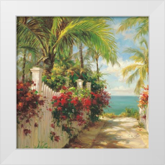 Oxley, Vail 12x12 White Modern Wood Framed Museum Art Print Titled - Seaside Walk