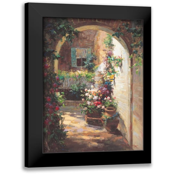 Oxley, Vail 12x14 Black Modern Framed Museum Art Print Titled - Floral Archway