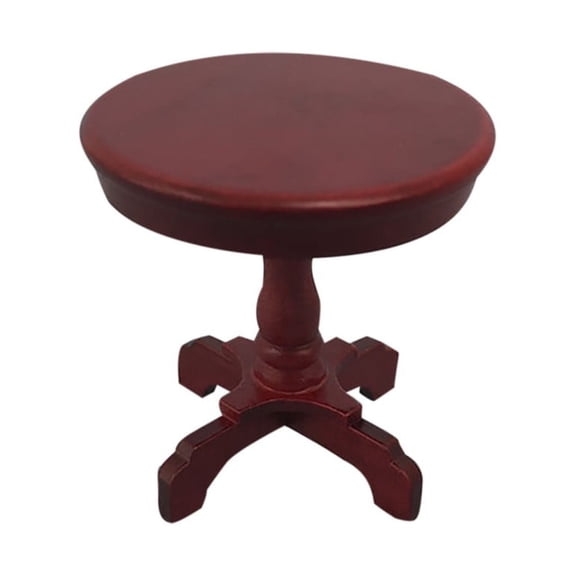 Oxodoi 1:12 Dollhouse Furniture,Miniature Wooden Side Table,Round Dollhouse Accessory,Teens Pretend Play Toy
