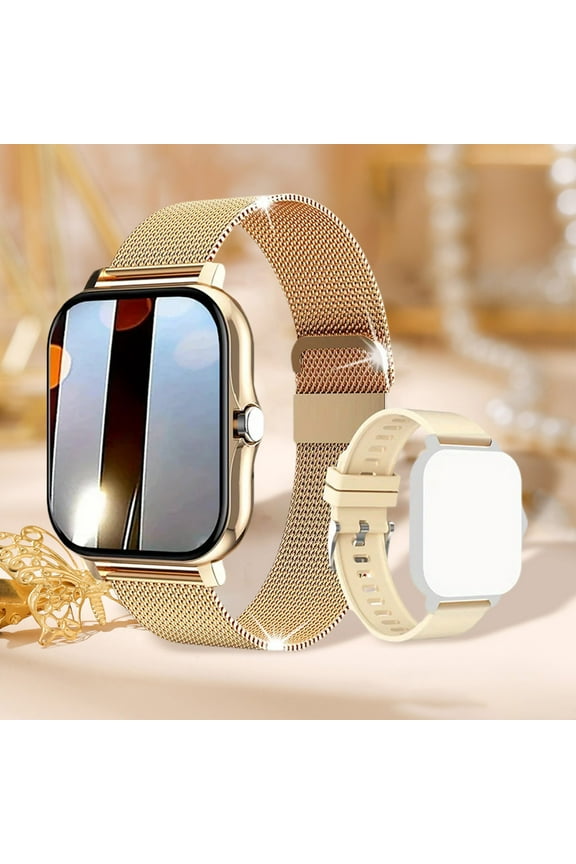 1.44-Inch Waterproof Smartwatch for Women and Men,Fitness Tracker with Call Answering & Calling,Dual Straps Included