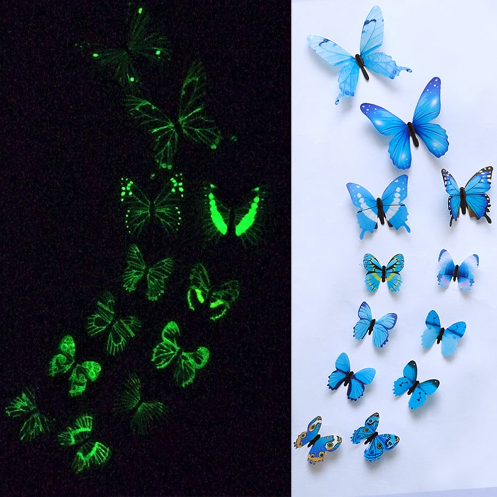 HOARBOEG 12PCS 3D Colorful Butterfly Wall Stickers DIY Art Decor Crafts ...