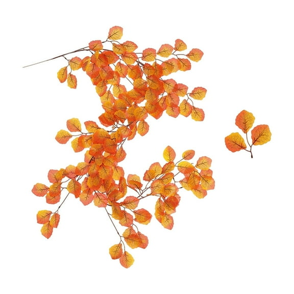 Oxodoi 170cm Halloween Thanksgiving Maple Leaf Garland–Artificial Fall Vine in Yellow,Orange,and Brown for Door,Fireplace,and Home Decoration