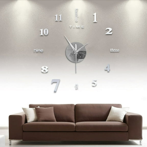 HOARBOEG 19.68" 3D Frameless Mirror Indoor Decorative Wall Clock