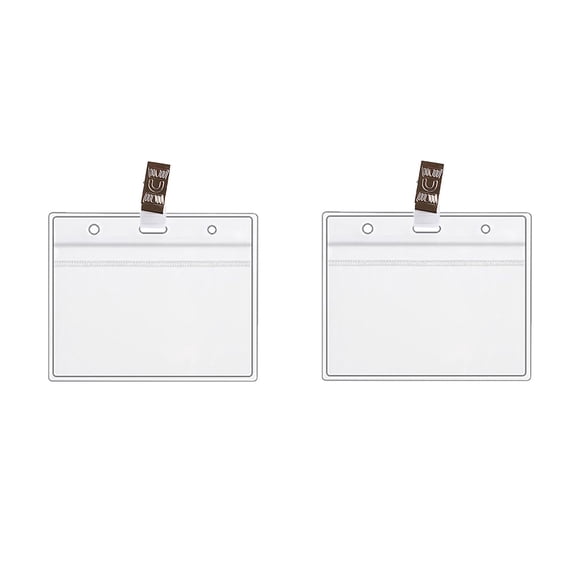 VANLOFE 2 Pack ID Badge Holder Card Protector 4 X 3 in Record ID Card Name Tag Badge Cards Holder Clear Vinyl Plastic Sleeve with Waterproof Type Resealable Zip