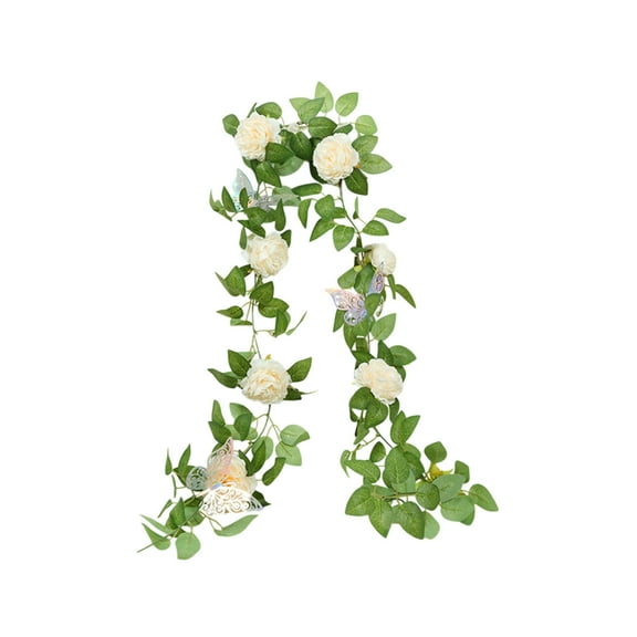 Oxodoi 78.7" Artificial Rose Garland,Multicolor Decorative Flower Vine,Faux Rattan for Wedding,Party,and Home Décor