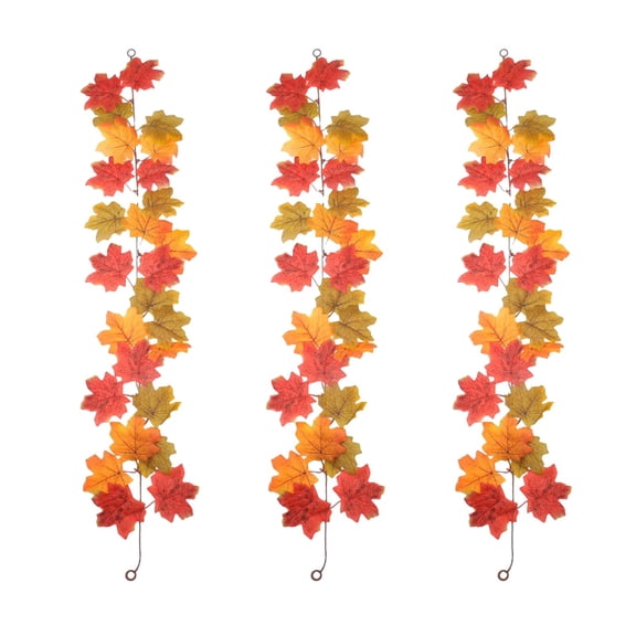 Oxodoi Black Maple Leaf Garland,Halloween Vine Decoration,Fall Maple Leaf Vines for Spooky Home Décor,3pcs 100 cm Lightweight