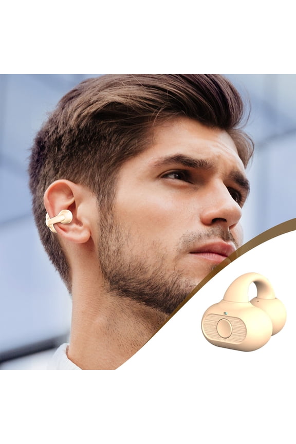 Bluetooth 5.3 Earhook Earbuds,Open-Ear Wireless Headphones with 20H Playback,Secure Clip-On for Men Women Teens,Low Latency Sport Earphones