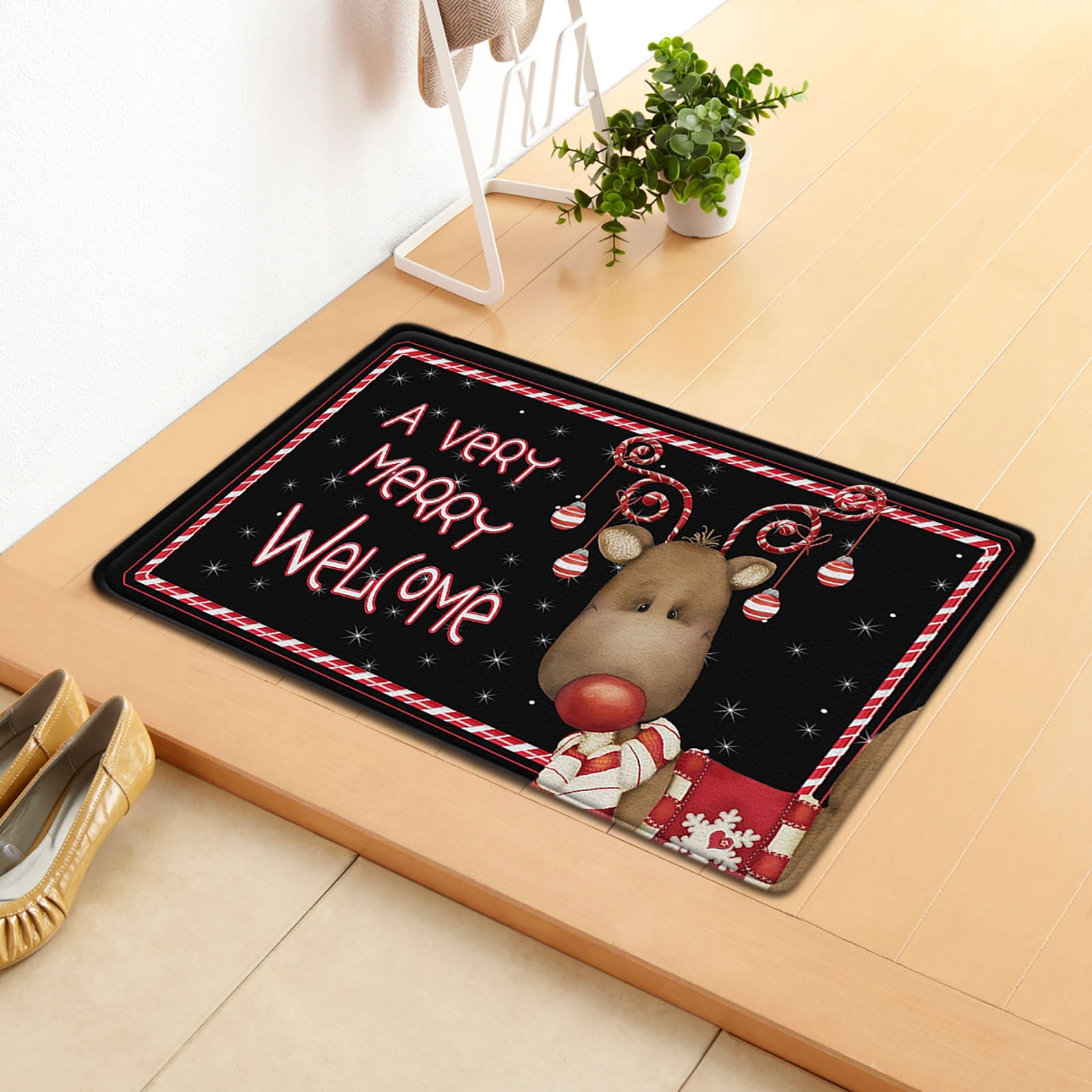 Oxodoi Christmas Doormat Blanket Dirt Trapper Door Mat Christmas Gift