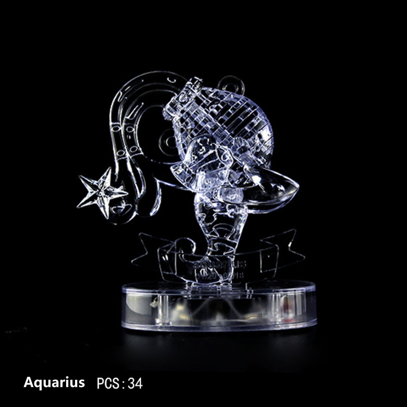 Oxodoi Crystal Puzzle LED Light,12 Zodiac Jigsaw Puzzle,Clear Plastic ...