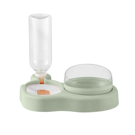 VANLOFE Double Dog Cat Bowls Water and Food Bowl Set Automatic Water Dispenser Detachable Glass Feeder Bowl, 500ml Pet Food Feeder for Cat/Small Dog