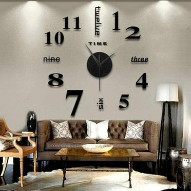 HOARBOEG 19.68in Wall Clock, 3D DIY Wall Clock Roman Numerals Clock Frameless Mirror Surface Wall Sticker Home Decor for Living Room Bedroom