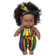 Oxodoi Deals Clearance Black Dolls for Girls with Afro Hair - 8 Inches African Girl Dolls for Children, Curly Hair Doll Toy Holiday Toys, Lifelike Baby Play Doll, Best Birthday Xmas Gift for Kids