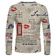 thumbnail image 1 of Tnhcen Long Sleeve Tee Shirts for Men Men's Loose Round Neck 3d Printing Long-sleeved T-shirt Top, 1 of 4