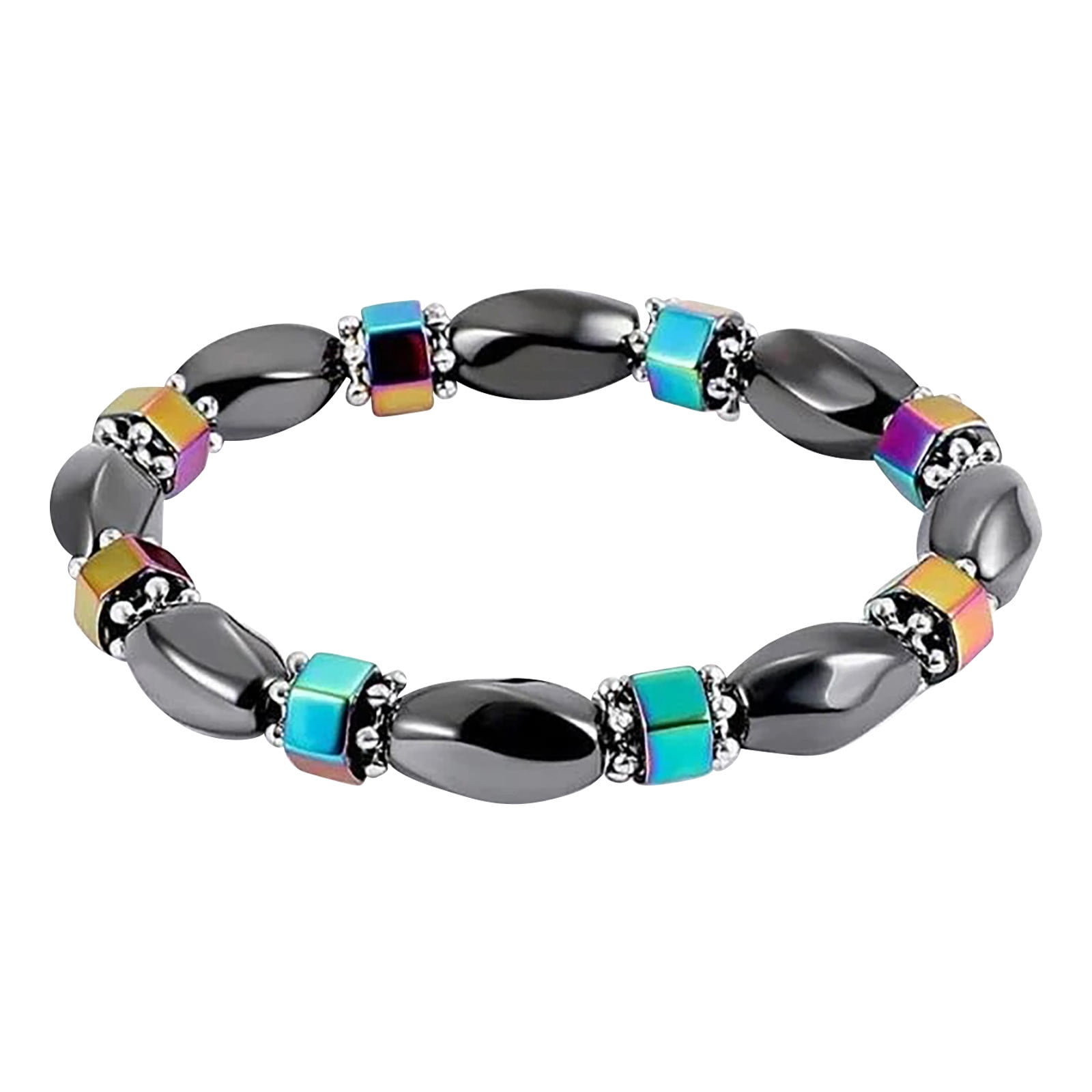 Silver Interlocking Circles Bracelet - Adjustable 6.2-8.2 Inch, Cubic Zirconia Heart, Gift For Mom Daughter Sister 1 thumbnail image