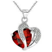 Oxodoi Sales Clearance Necklaces for Women Mother's Day Gifts Fashion Women Heart Crystal Rhinestone Silver Chain Pendant Necklace Jewelry