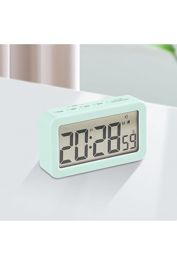 Digital Electronic Clock,LED Display,Stereo Digital Display,Snooze Alarm Clock,12/24H Switching,Countdown Timer,Mint Green
