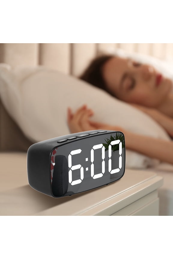 Digital Electronic Clock with LED Display,Stereo Digital Display,Snooze Alarm,12/24H Switching,Temperature Display