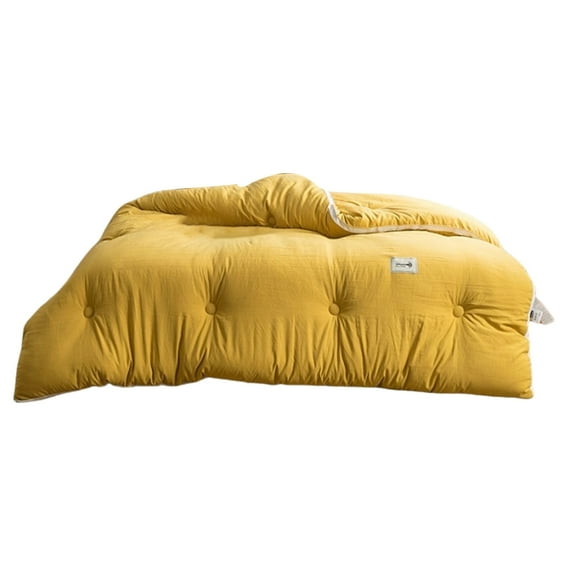 Zonao Double Down Duvet Soybean Fiber 100% Cotton Down Warm Hotel Comforter Quilt,Machine Washable(59x79inch)