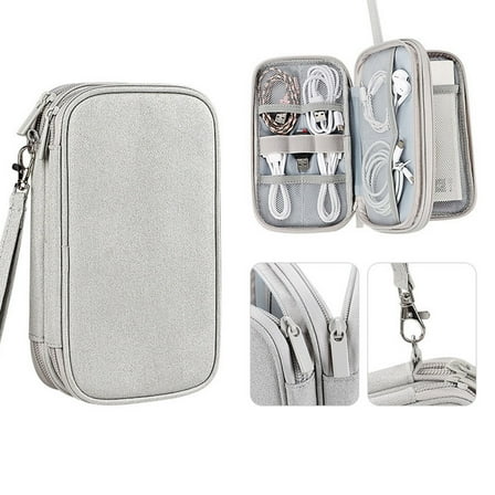 Oxodoi Electronics Organizer Pouch,Waterproof Tech Organizer,Multi‑Layer Accessory Pouch for Hard Drives & Power Banks