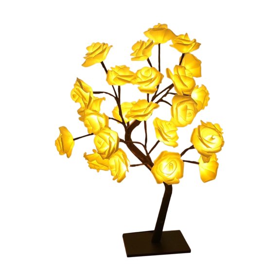 Zonao Forever Rose Tree Lamp|Multi Headed Rose Tree Night Light|24 LED Rose Flower Tree|USB Simulation Artificial Flower Lamp Gifts Home Decor