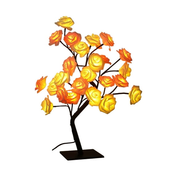 Zonao Forever Rose Tree Lamp|Multi Headed Rose Tree Night Light|24 LED Rose Flower Tree|USB Simulation Artificial Flower Lamp Gifts Home Decor