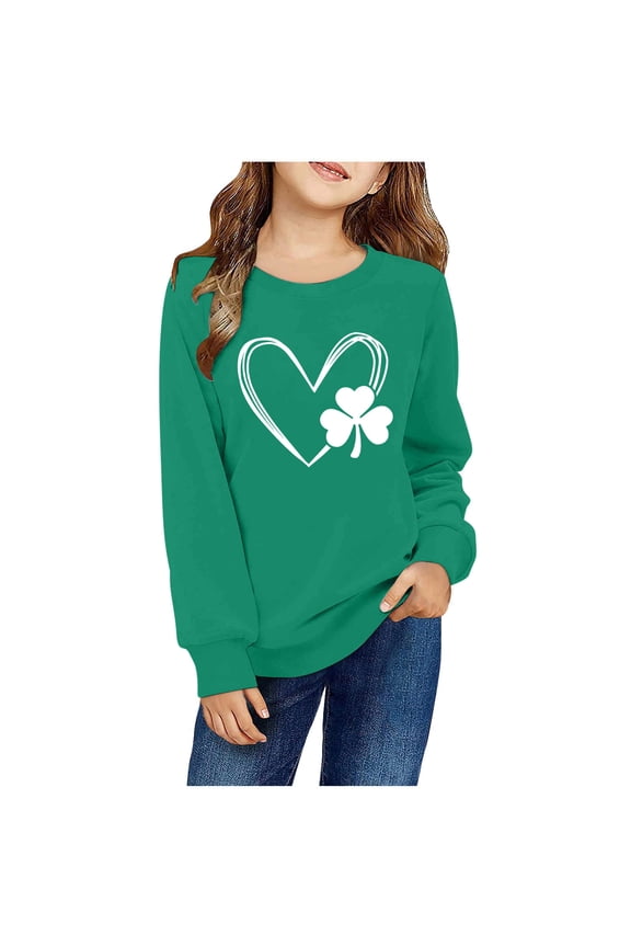 Girl Sweatshirts Pullover Crewneck Winter Long Sleeve Tops Shirts