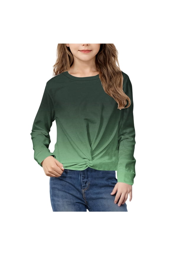 Girls Long Sleeve Sweatshirt Kids Crewneck Shirts Pullover Tops
