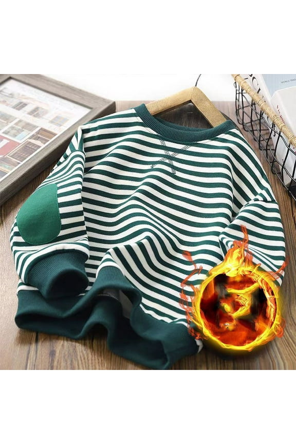 Girls Striped Color Block Long Sleeve Crew Neck Sweatshirt Casual Cotton Pullover Sweatshirts Fall Cloth