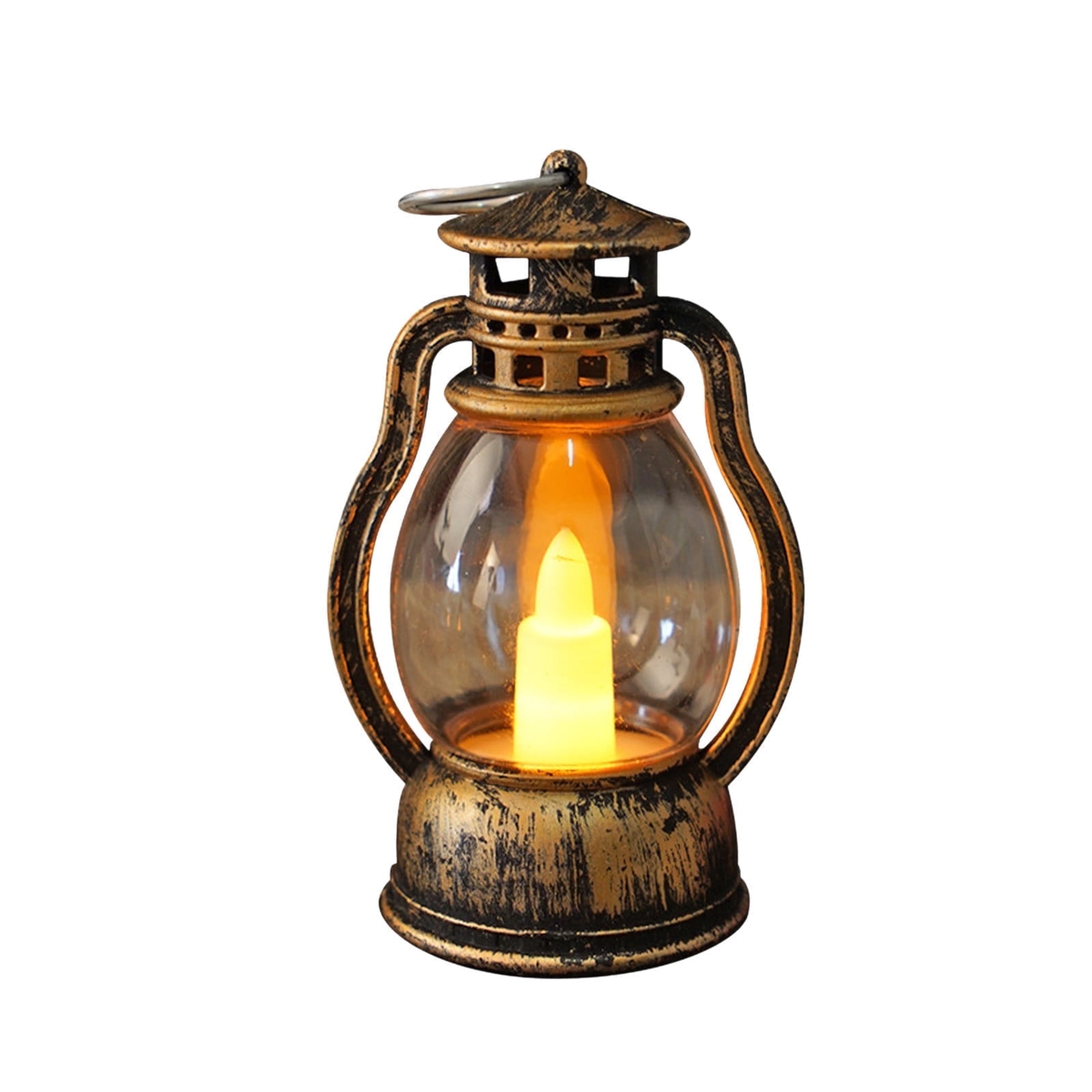 Zonao Halloween Decor,Vintage Swinging Candlelight Wind Lantern Horse Lantern Ornament Camping Handheld Nightlight Ins Bedroom LED Decorative Vibes Light
