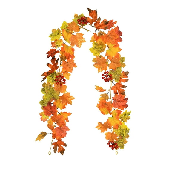 Oxodoi Halloween Maple Leaf Vine,Artificial Maple Leaf Garland,175 cm Fall Leaf Vine for Black Gothic Decor,Plastic & Silk Hanging Decoration