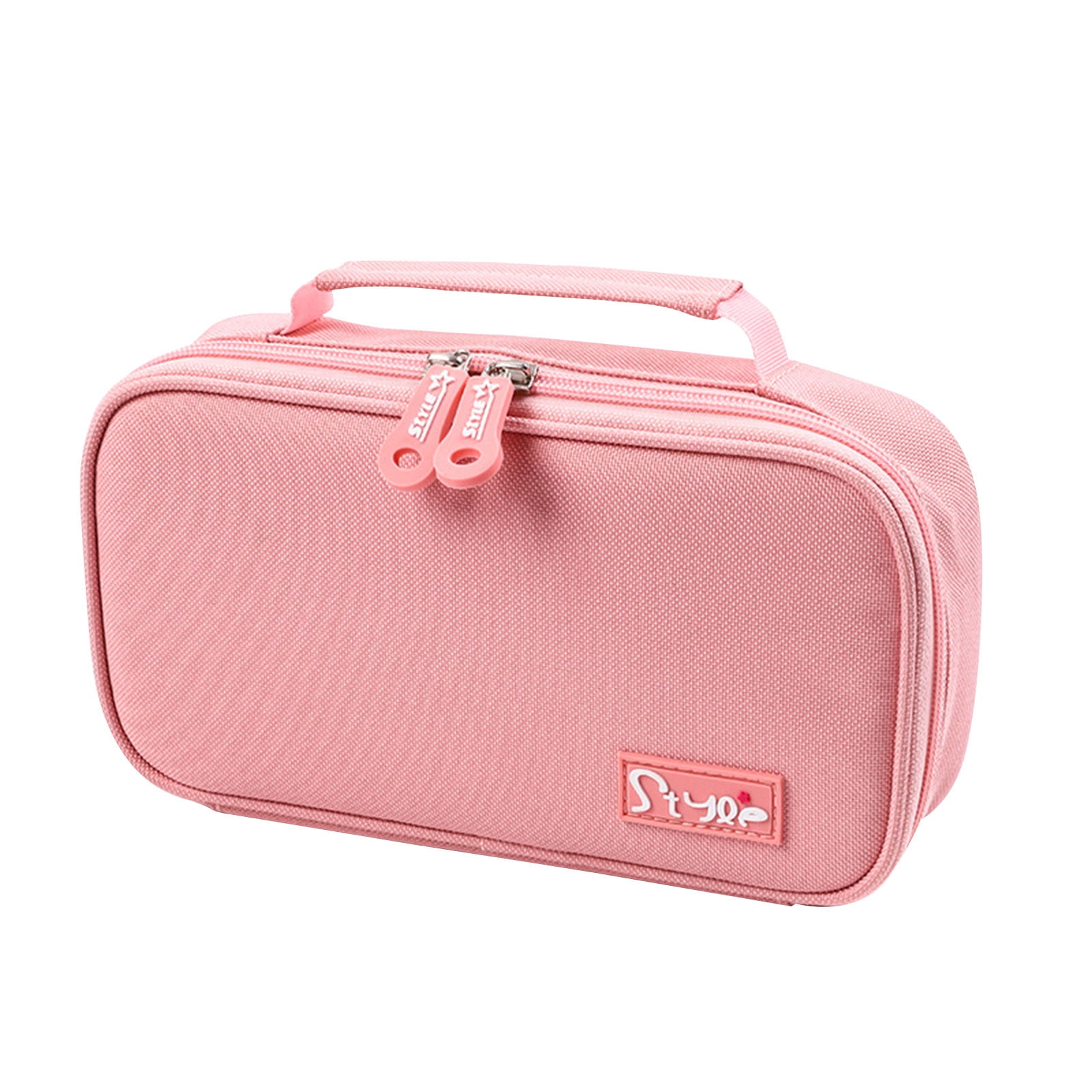 HAUTOCO Big Capacity Pencil Case Large Storage Pencil Pouch Canvas Handheld  Pen Bag Portable Makeup Bag Aesthetic Stationery Bag Holder Box Desk  Organizer for School Office Teen Girl Boy, Pink
