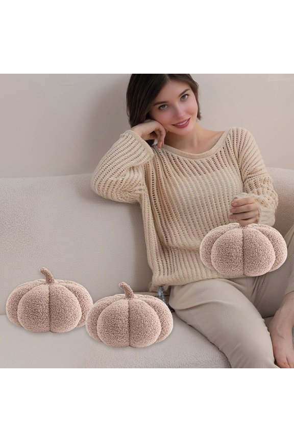 Pumpkin Throw Pillow,Cute Pumpkin Cushion,Fall Decorative Pumpkin Shaped Plush,Soft Stuffed