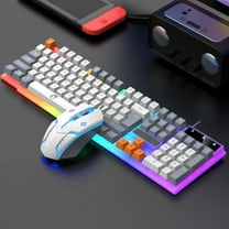 Oxodoi RGB Mechanical Feel Wired Keyboard and Mouse Set,USB Connection,Adjustable DPI,Ergonomic Design for Office and Gaming