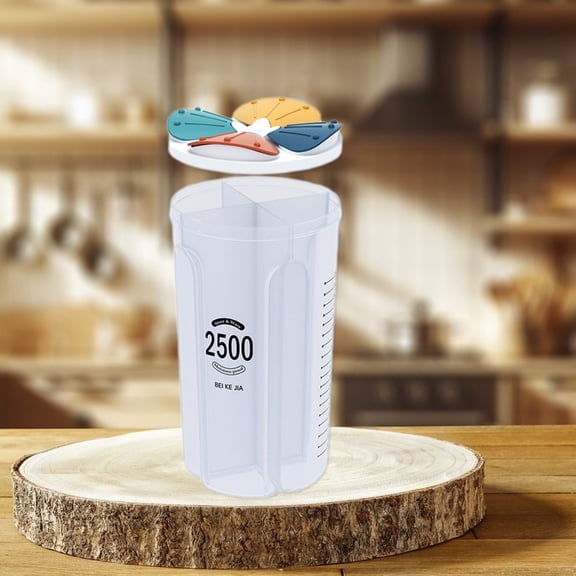 Zonao Kitchen Grains and Cereals with Lids Storage Jars Inside Compartments Sealing Jars Food Grade Dry Groceries Refrigerator Storage Boxes