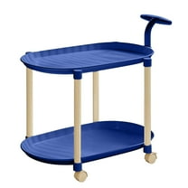 Oxodoi Rolling Side Table,Mobile End Table with Wheels,Cream 2-Tier Storage Rack,Nightstand for Bedroom and Living Room,Compact Portable Table