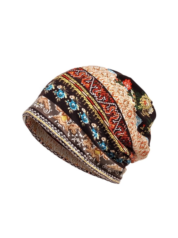 Sales Clearance Beanie Chemo Caps Cancer Headwear Skull Cap with Print Knitted Hat Scarf for Women