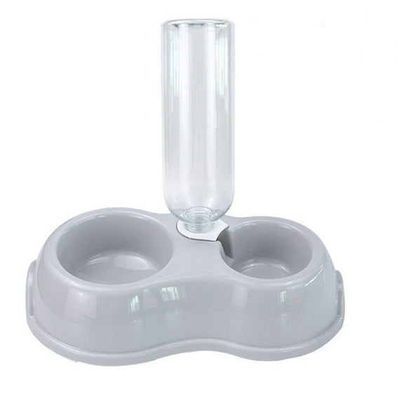 VANLOFE Double Dog Cat Bowls Water and Food Bowl Set Automatic Water Dispenser Detachable Glass Feeder Bowl, 500ml Pet Food Feeder for Cat/Small Dog