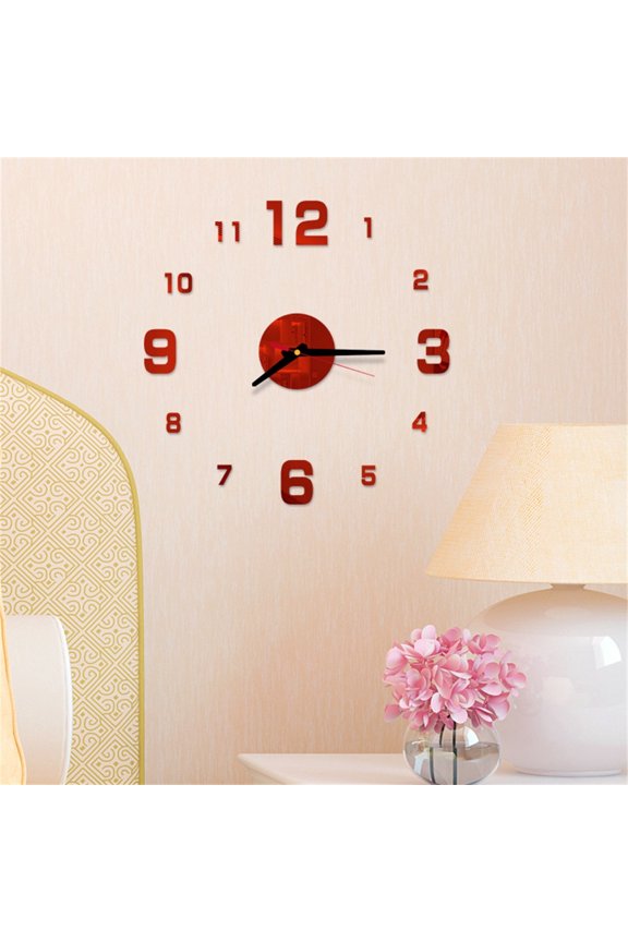 HOARBOEG Mirror Surface Decorative Clock 3D Diy Wall Clock for Living Room Bedroom office Hotel Wall Decoration