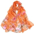 thumbnail image 1 of XMMSWDLA s Silk Scarf Peach Blossom Printing Long Soft Wrap Scarf Ladies Shawl Satin Scarf Hair Scarf, 1 of 2